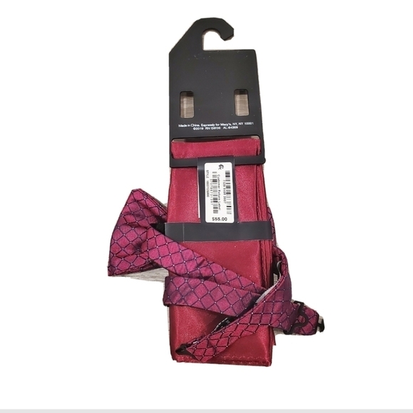 NWT Alfani Mens Malone Satin Pocket Square and Tie - Picture 3 of 5